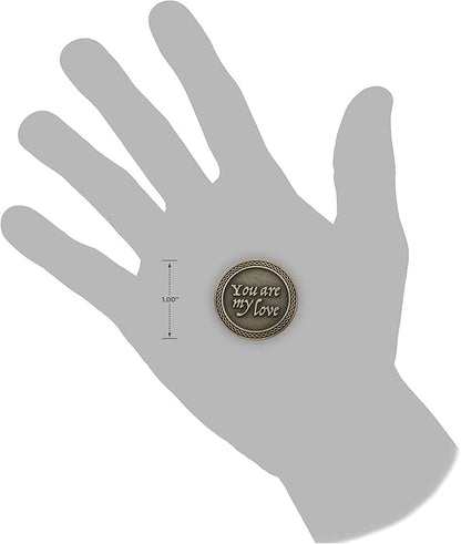 Romantic Love Expression Antique Gold Plated Pocket Coin for Date Night, You are My Love, with You Forever Won't Be Long Enough, Love Gift for Men & Women, from Him or Her