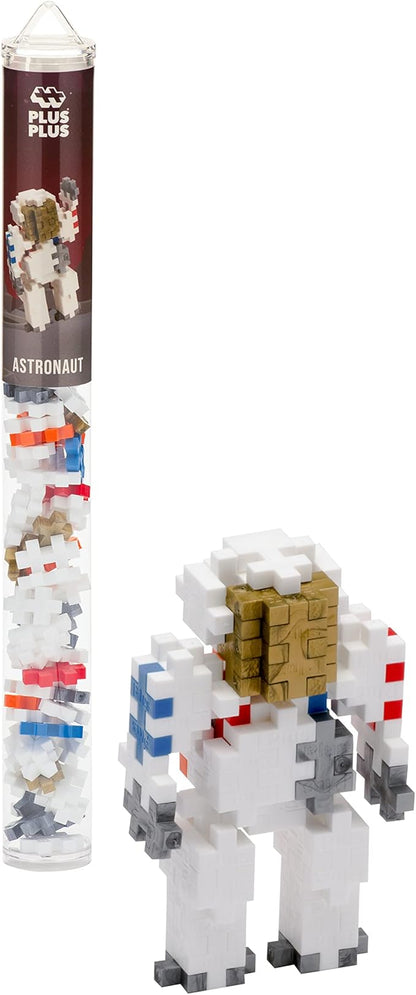 PLUS PLUS 3D Puzzle Stem Figure Building Block Kit, Science Toy for Kids, 70 Interlocking Pieces - Astronaut Apollo 11 Space Mini Maker Tube