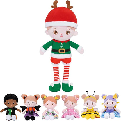 OUOZZZ Christmas Soft Baby Doll Toys for 1 Year Old Girl Gifts | Christmas Plush Toys Gift Collecting and Decorating for Toddlers Kids Infants 15"