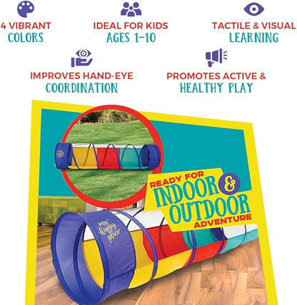 Kiddey Play Tunnel Pop Up Tunnel Toys for Toddlers, Kids Multicolored Tunnel for Indoor/Outdoor Fun, Crawl & Play, Obstacle Course for Kids Gifts for Toddlers - Balls Not Included (2 Pk)