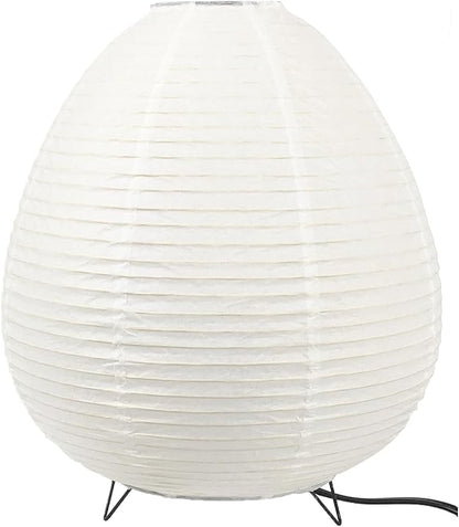 11.4inch Egg-shaped Table Lamp,Chinese Paper Lantern, Bedside Paper Lamp,Festival Decoration Lamp (White)