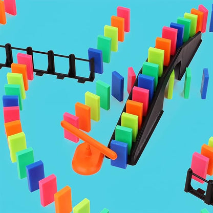 Bulk Dominoes Pro-Domino Kit | Dominoes Set, STEM STEAM Small Toys, Family Games for Kids, Kids Toys and Games, Building, Toppling, Chain Reaction Sets (Neon Basic)