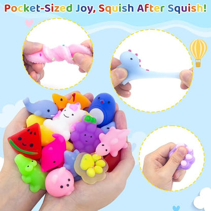 40 Pack Mini Kawaii Animal Squishy Toys, Party Favors for Kids Adults Fidget Toys Stress Relief Treasure Box for Classroom Prizes Bingo Goodie Bags Fillers Birthday Gifts Christmas Stockings