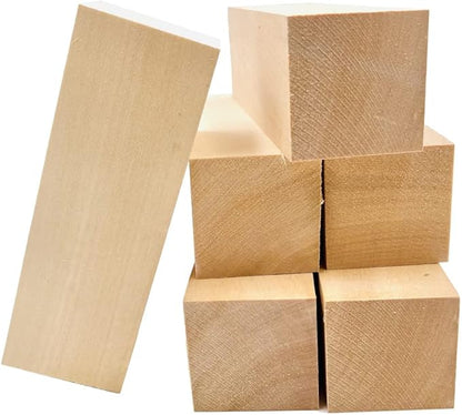 Thiecoc 6 Pcs Basswood Carving Blocks - 6x2x2 Inch Basswood for Wood Craft, Whittling
