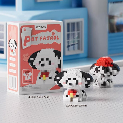 HIGH GODO Dog Party Favors Building Set, Mini Dogs Animal Building Blocks, Goodie Bag Stuffers, 6 Pack Dog Animals Classroom Small Prize Toys, Gifts for Adults Kids Boys Girls Age 8+