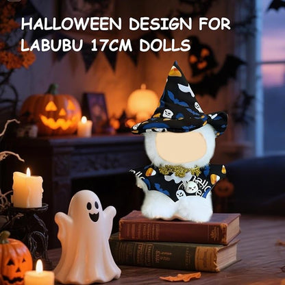17cm Doll Clothes Set, Premium Jeans & Knitted Sweater Outfit for 17cm 15cm Dolls, Cute Dress Up Fashion, No Doll Included (Halloween Witch, 17cm/15cm)