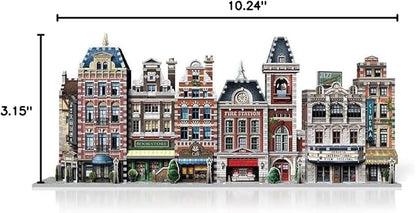 Wrebbit3D Café 3D Puzzle | Urbania Collection | 285 Jigsaw Puzzle Pieces | Charming and Unique Streetscape of a Small Town