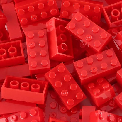 Feleph 100pcs 2x4 Bricks Red Parts Pieces Building Blocks Classic Creative Play Set Toy Accessories Compatible with 3001 Major Brick Brands