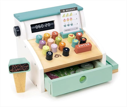 Tender Leaf Toys - General Stores Till - Comprehensive Wooden Shop Till Play Set with Scanner - Inspires Creative and Imaginative Roleplay - Age 3+