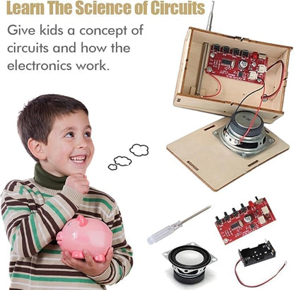 STEM Toys for Ages 6-8-13 Science Kits DIY Building Your Own Radio Crafts for Kids Stocking Stuffers Birthday Gifts for 9 11 12 14 15+ Year Old Boys Girls Teens Circuit Engineering Electronics Project