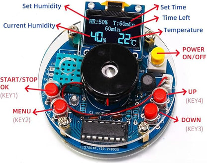 DIY Humidifier Soldering Practice kit, Complete Soldering Project kit with Components, PCB & Enclosure, Perfect for Electronics Enthusiasts & Beginners
