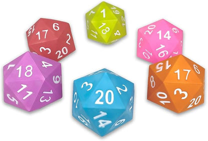 KESS Giant D20 Foam Dice: Oversized 20-Sided Dice for RPG and Collectors - 6 Vibrant Colors, Perfect for Outdoor Fun in Backyard, Pool, Beach. Ages 6+ (Purple)