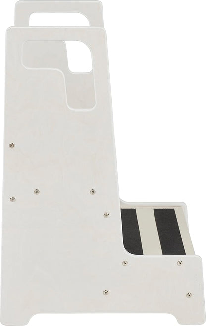 ECR4Kids Reach-Up Step Stool with Handles, Kids Furniture, White Wash
