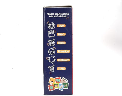 Nene Toys Wooden Block Stacking Game – 4-in-1 Tumble Tower Family Board Game with Building Blocks, Cards and Dice – African Safari Educational Wooden Toy for Kids 3-9 Years Old About Animals