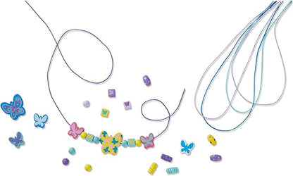 Melissa & Doug Created by Me! Butterfly Beads Wooden Bead Kit, 150+ Beads for Jewelry-Making