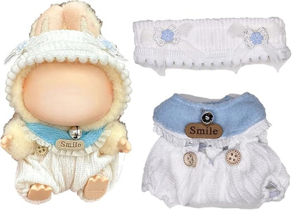 Clothes for 15/17cm Dolls(NO Doll) - Outfit for Labubu with Accessories Suit - Clothes Set for Dolls Dress Up
