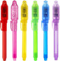 Invisible Ink Pen, Upgraded Spy Invisible Ink Pen with UV Light Magic Marker for Secret Message and Kids Christmas Goodies Bags Toy (6pcs)