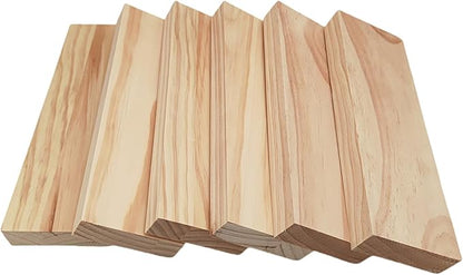 6PCS Rectangle Wood Boards Unfinished Wood Blocks for Crafting, 10x3x1in Blank Whittling Wooden Blocks for Wood Carving,Painting & Burning