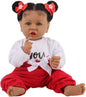 HOOMAI Lifelike Reborn Baby Dolls with Soft Body African American Realistic Girl Doll 22.8 Inch Best Birthday Gift Set
