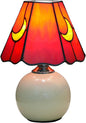 Mushroom Lamp Tiffany Stained Glass Moon lamp Cute Small Bedside Table Lamps for Living Room Home Decor,Girls Women Birthday Christmas Thanksgiving Day Gift,Red