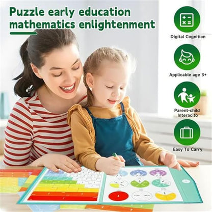 2026 New Magnetic Fraction Demonstration Book for Kids, 102 Pcs Magnetic Fraction Tiles & Fraction Circles, Educational Puzzle Math Fraction Manipulatives Disc Set for Early Math Skills (D)