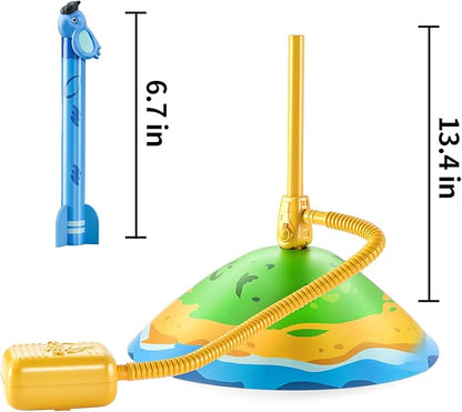 TEMI Dinosaur Rocket Launcher - 6 Dino Rockets, Launch up to 100 ft, Fun Outdoor or Indoor Kids Toy for Boys & Girls Age 3-7, Dinosaur Toy, Birthday Gift for Kids Age 4-8