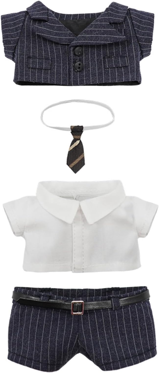 Four-Piece Suit for Doll 17cm/6.7in, Doll Clothes Set ,Soft Premium Fabric Dress Up Accessories Suit (Black Suit Set)