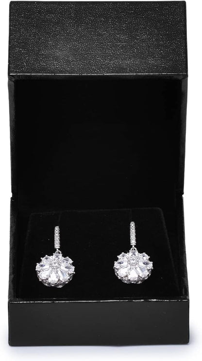 Oirlv Black Velvet Earring Gift Box- Wedding Anniversary or Engagement Earrings Jewelry Presentation Case