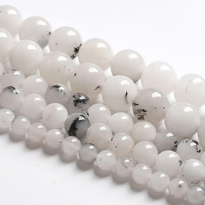 4MM 86PCS Natural Stone Ink Spots Jade Loose Beads for Jewelry Making DIY Bracelet Necklace
