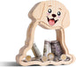 Wooden Dog Piggy Bank for Kids with Letter Stickers, Cute Labrador Large Money Box for Boys, Girls, Wooden Coin Bank, Piggy Money Jar Personalizable Gift, Educational Toy for Kids