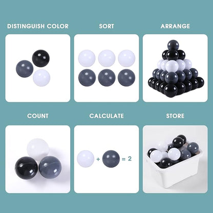 Ball Pit Balls Plastic Balls for Ball Pit Phathalate Free BPA Free Plastic Balls 100pcs 2.2" Set for Toddlers for Play Tent Tunnel