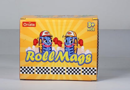 Oriate Rolling Magnet Train Set for Magnetic Tiles, 5pcs Magnet Tiles Toy Train for Road Magnetic Tiles, Free Wheel Animal Vehicles for City Magnetic, Kids Christmas Town Magnetic Tile Accessory