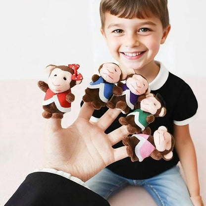 5 Little Monkeys Finger Puppets for Kids, 7 Pack Plush Finger Puppets Toy, Storytelling Theater Role Play, Bedtime Story for Toddlers