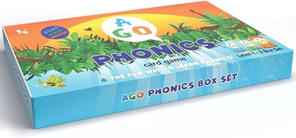 Phonics Card Game (3 Level Box Set). Build Reading Skills, Learn Words and Phonics Sounds While Playing a Fun Card Game! 3 x Playing Card Decks in a Magnetic Box