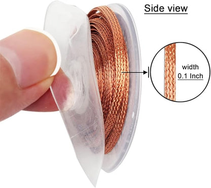 Solder Wicks，No-Clean Solder Wick，10ft Length 2 Pieces Desoldering Braided Wicks. Solder Removal Tool，Desoldering Wick Used to Remove the Solder and Disassemble Electrical Components