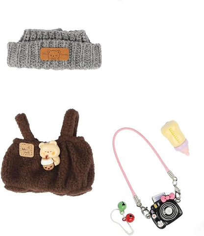 Clothes for LA BUBU 17cm Doll (NO Doll),Outfit for LA BUBU,Dress and Hairpin Set for LABUBU Dress Up,Accessories for LA BUBU