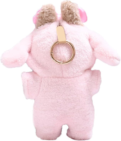 17CM Doll Clothes Set Big Ears Pink Jumpsuit, Fashion Cute Dress-Up Clothes for Doll Accessories Outfit(No Doll Included)(LBB Clothes 4)