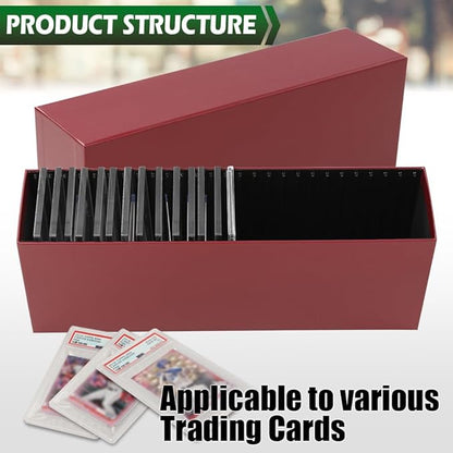 GRAND ORANGE Slotted Graded Card Boxes Slat Storage Boxes Red Hold 26 PSA Graded Cards