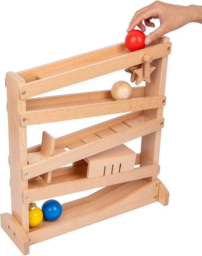 Adena Montessori Tracker Ball Drop Toys Wooden Toys for 1 2 3 Years Old Toddlers Montessori-Inspired Toys for Babies