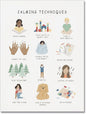 uoyien Calming Corner Classroom Mental health Posters Feelings Calming Techniques Canvas Wall Art Boho Emotions Chart for Kids Prints Special Education Wall Decor for Office School 16x22in Unframed