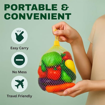 20 Pieces Play Vegetables Playset - Life-Sized Toy Food for Kids Kitchen, Healthy Farmer's Market Grocery Pretend Play Plastic Toy Set for Toddlers