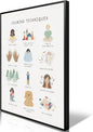 uoyien Calming Corner Classroom Mental health Poster Feelings Calming Techniques Canvas Wall Art Boho Emotions Chart for Kids Prints Special Education Wall Decor for Office 12x16in Metal Framed