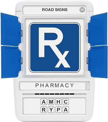 100 PICS US Road Signs Travel Game - Learn 100 Road Signs | Flash Cards with Slide Reveal Case | Card Game, Gift, Stocking Stuffer | Hours of Fun for Kids and Adults | Ages 6+