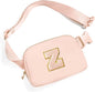 Gitus Gifts for 8 9 10 11 12 Year Old Girls Belt Bag Fanny Pack Crossbody Bags with Initial Letter Patch Cute Stuff Birthday Gifts for Teen Girls Women Personalized Trend Stuff (Coral Pink-Z)