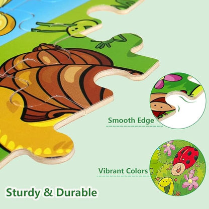 Puzzles for Kids Ages 3-5, 24 Piece Colorful Wooden Puzzles for Toddler Children Learning Educational Puzzles Toys for Boys and Girls (6 Packs)