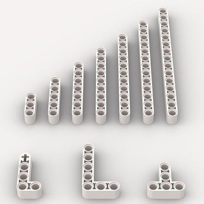 White Liftarms Thick Bulk Assortment Pack, 80 Pieces White Liftarms Beams with 10 Size, Compatible with Lego Parts and Pieces(Color: White)