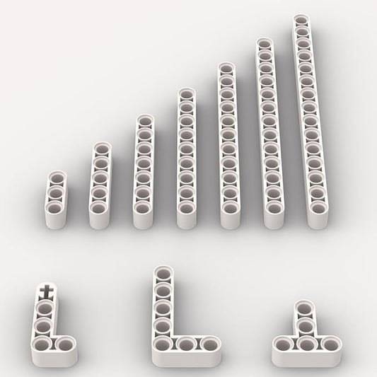 White Liftarms Thick Bulk Assortment Pack, 80 Pieces White Liftarms Beams with 10 Size, Compatible with Lego Parts and Pieces(Color: White)