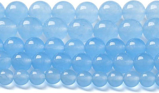 4MM 86PCS Blue Aquamarine Chalcedony Spacer Loose Beads for Jewelry Making DIY Bracelet Necklace
