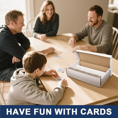 CROSSDESIGN Trading Card Box Storage | w/ 3 Divider Corrugated Cardboard | for Top Loader Organizer Sorting Tray Box & MTG, TCG Sports Cards & Coin | Holds 3000 Count