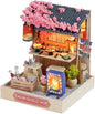 TuKIIE DIY Miniature Dollhouse Kit with Furniture, 1:24 Scale Creative Room Mini Wooden Doll House Plus Dust Proof for Kids Teens Adults(Sakura Noodles Shop)